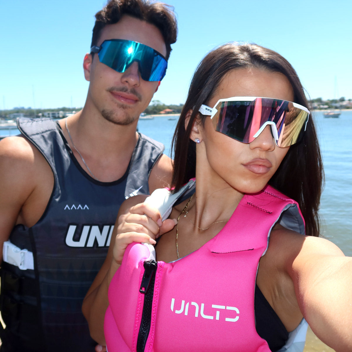 Unlimited-PWC Dual Flexion sunglasses with adjustable frames and tinted lenses, designed for a comfortable fit and outdoor protection.
