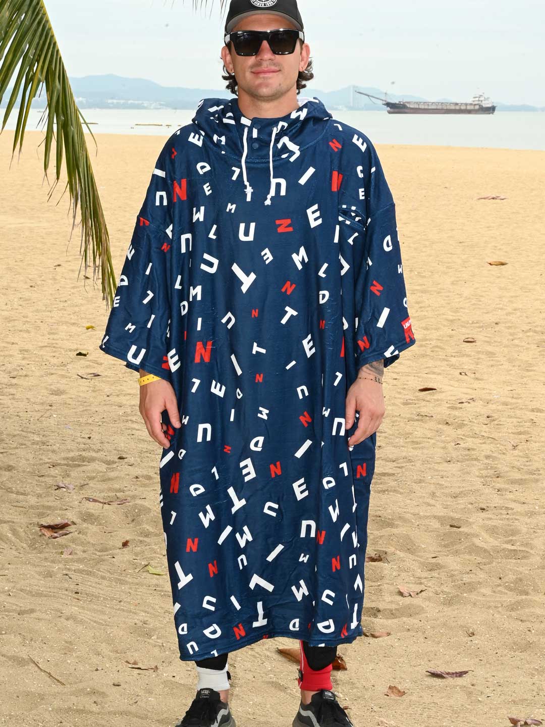Microfibered Pull-over Towel Hoodie -NAVY-