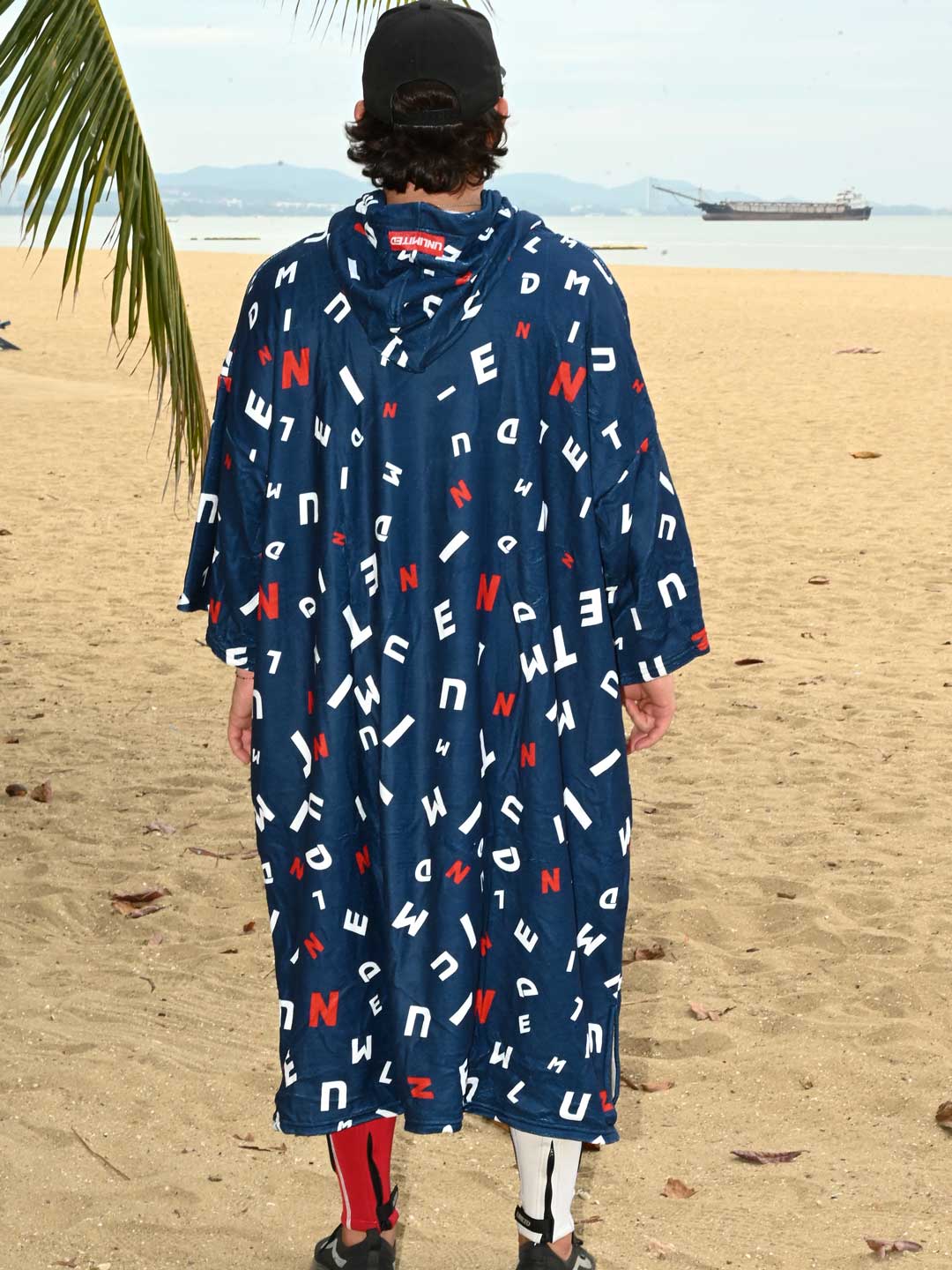 Microfibered Pull-over Towel Hoodie -NAVY-