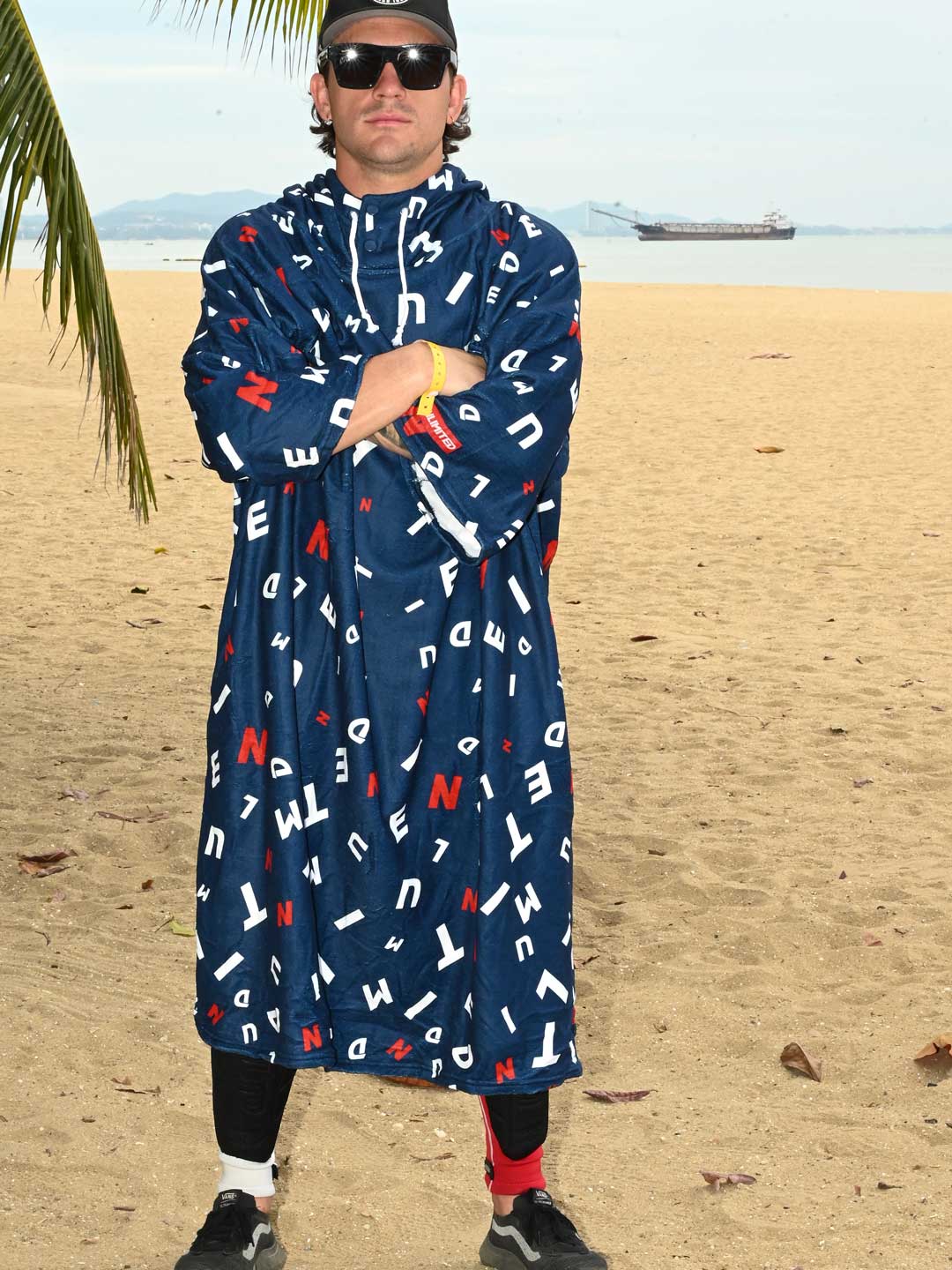 Microfibered Pull-over Towel Hoodie -NAVY-