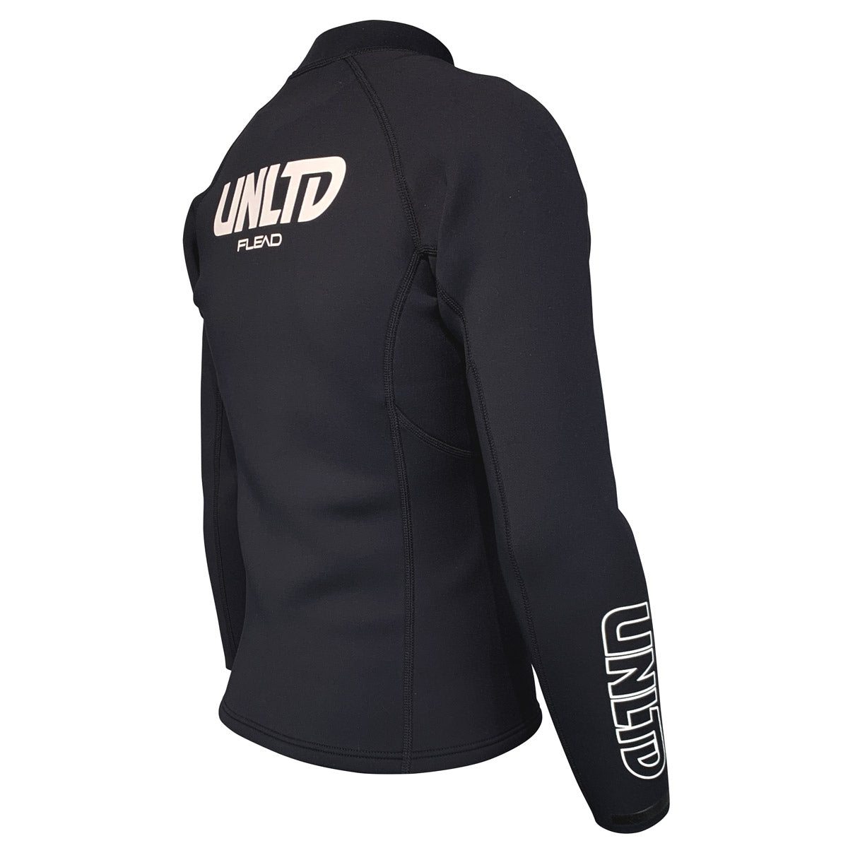 Unlimited PWC FLEAD Wet Jacket, waterproof and insulated, shown on a model ready for water sports.