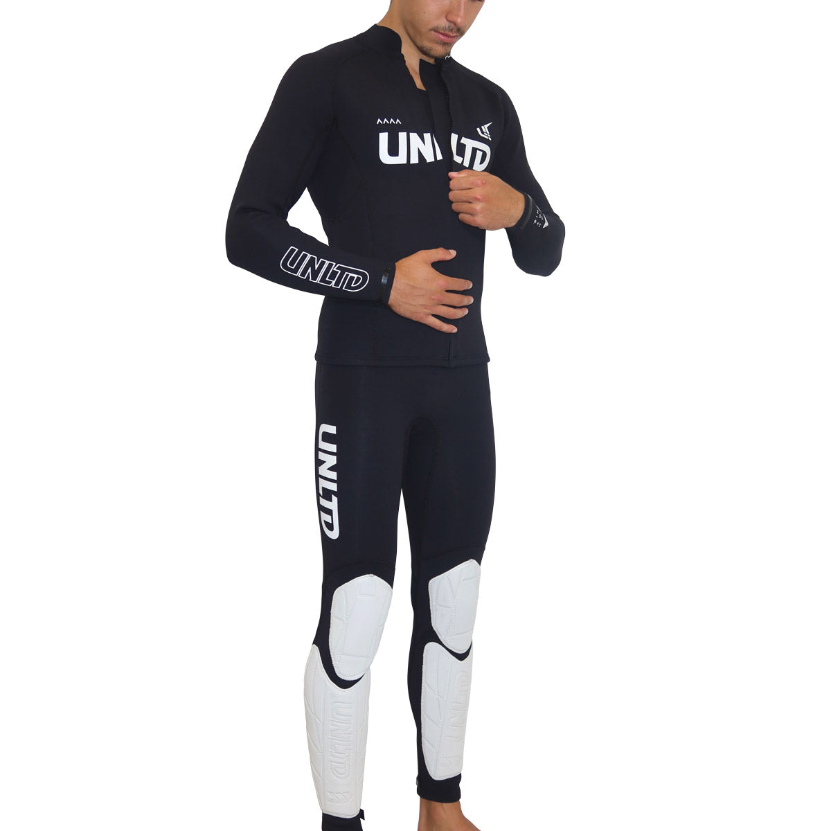 Unlimited PWC Flead Wet Jacket showing a waterproof, insulated jacket with a hood, designed for water sports and outdoor activities.