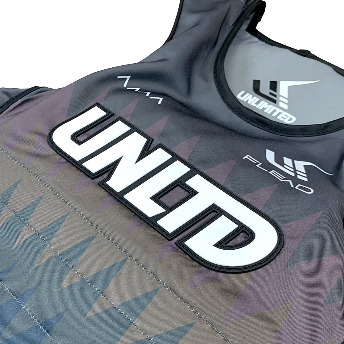 Unlimited PWC FLEAD S/E Life Vest shown with adjustable straps and clean black color for safety during water activities.