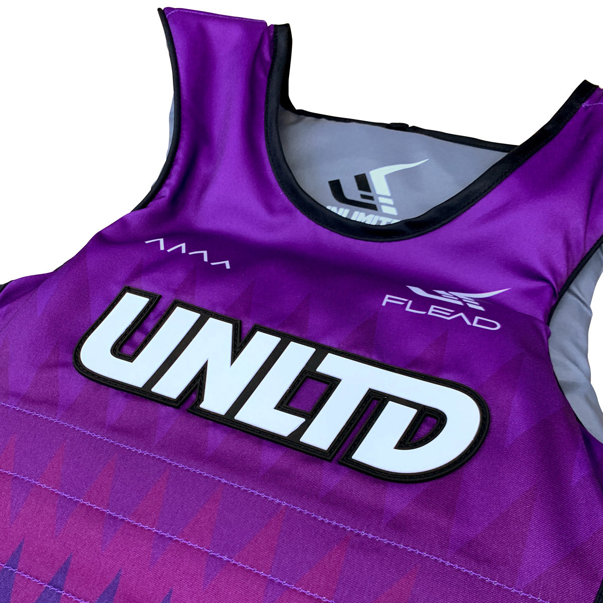 Unlimited PWC FLEAD S/E Life Vest, clean purple personal flotation device with adjustable straps and reflective patches for boating safety.
