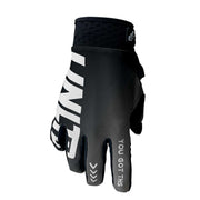 Unlimited PWC Hydro X gloves, close-up of black neoprene material with reinforced palm for jetski and protection.