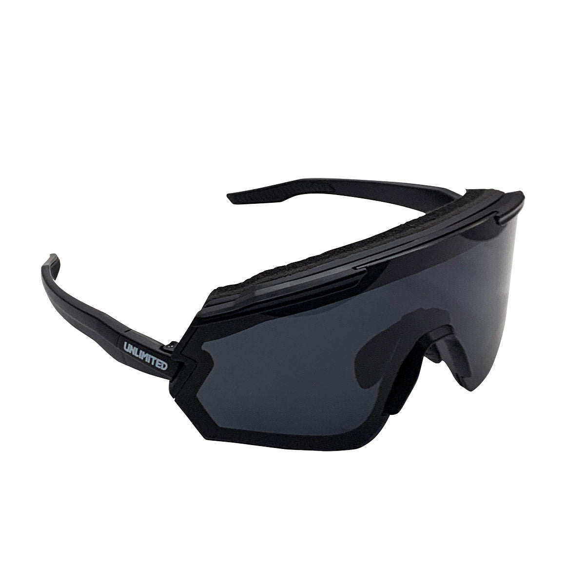 Unlimited-PWC Dual Flexion sunglasses with black frames and tinted lenses, designed for sporty, versatile eyewear.
