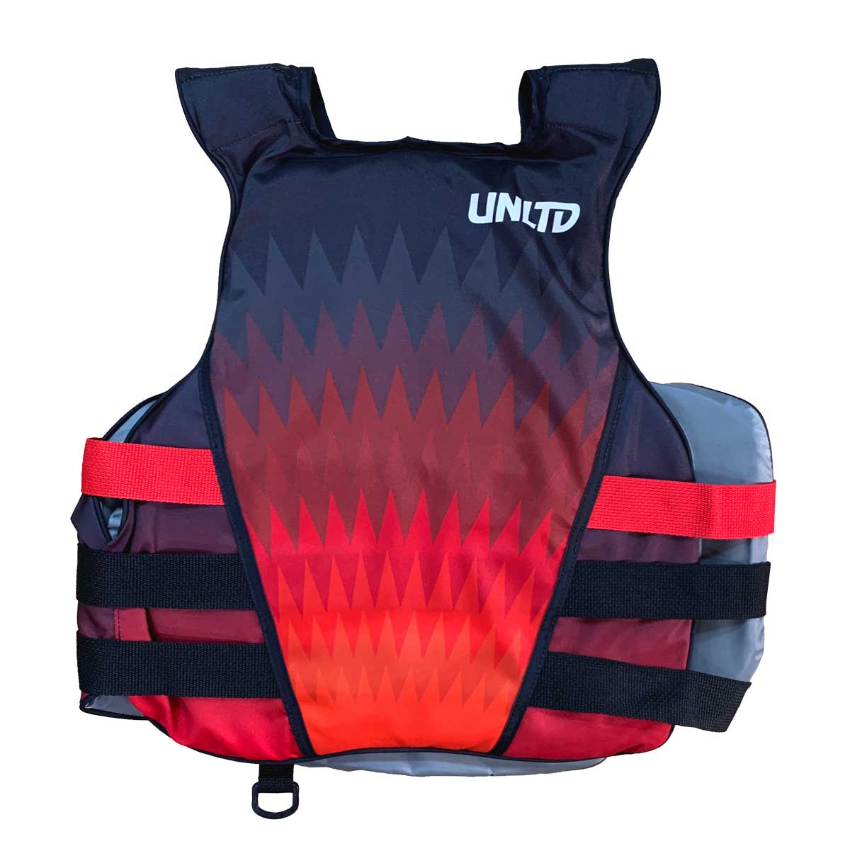 Unlimited PWC FLEAD S/E Life Vest, lightweight red life jacket with adjustable straps for personal watercraft safety.
