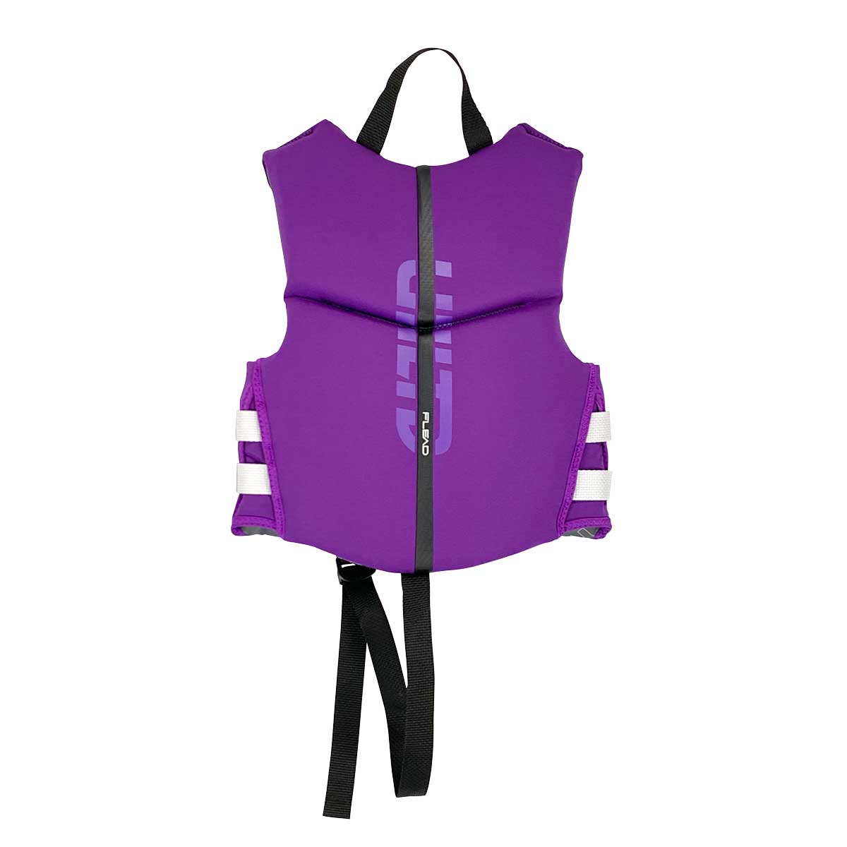 Child Neo Life Vest by Unlimited PWC with adjustable straps and bright orange color for safety in water activities.