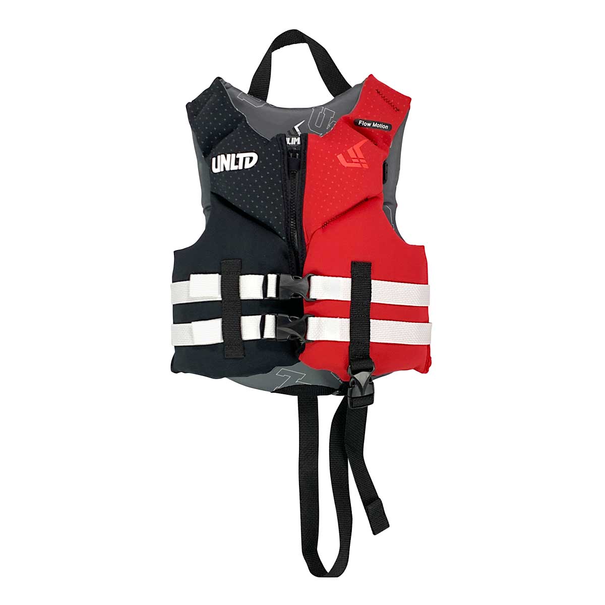 Child Neo Life Vest by Unlimited PWC, padded flotation vest with adjustable straps for safety and comfort in water activities.