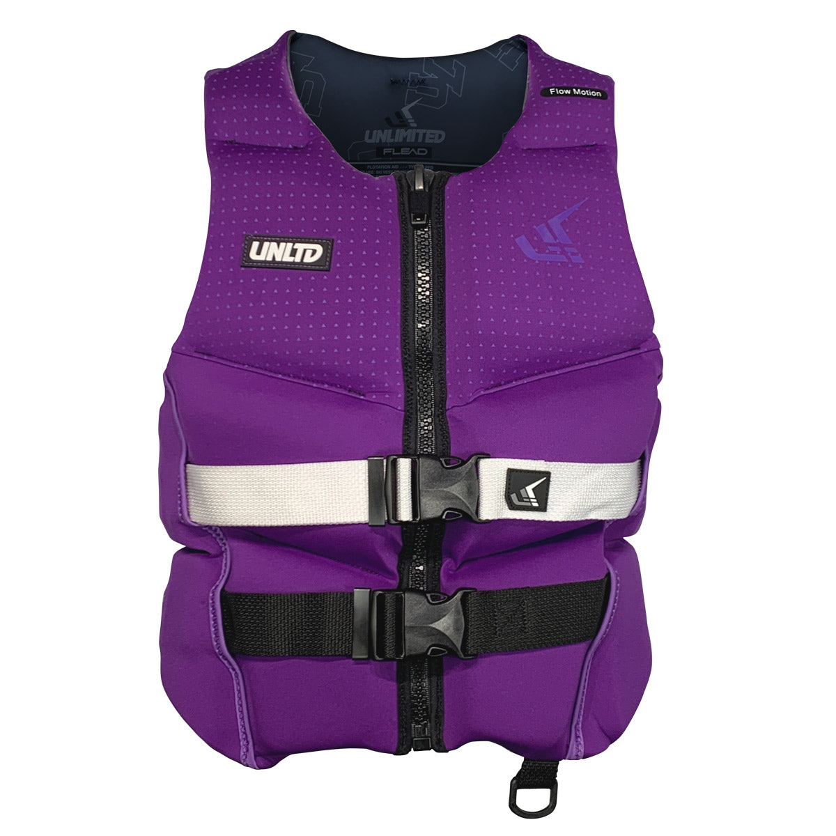 Unlimited PWC FLEAD NEO life jacket designed for water sports, featuring a sleek neoprene construction and adjustable straps.