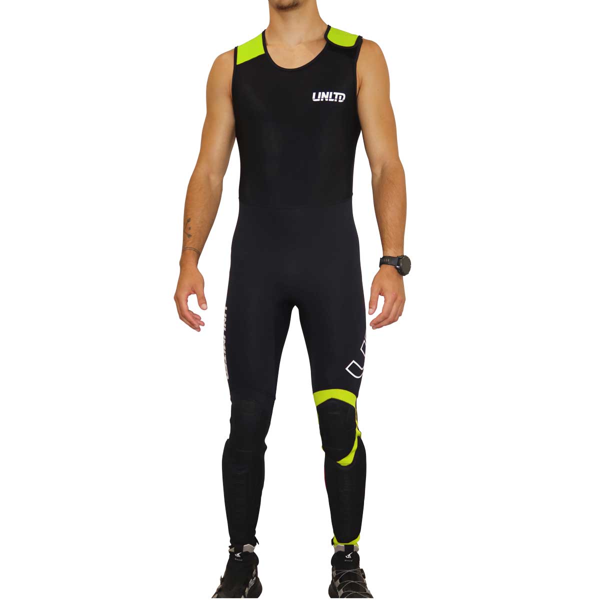 Unlimited PWC Hybrid Wetsuit John, black and gray, with flexible material and adjustable straps for comfort and performance.